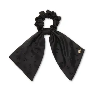 JET CRYSTAL SILK SCARF SCRUNCHIE