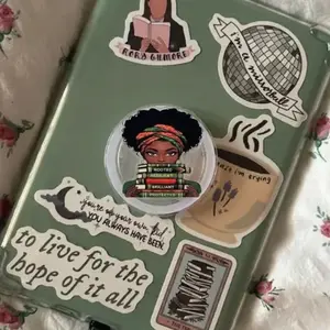 Empowered Black Girl Book Girl Phone Grip, Spunky Reader Pop Socket For Readers, Cute Phone Grip And Kindle Accessory