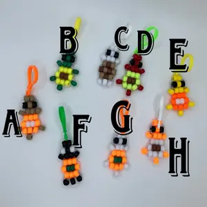 Beaded turtle keychains, unique, handmade, backpack clips, pumpkin pie milk, and cookies, sunflower Halloween