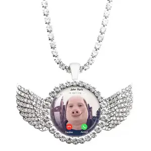 John Pork Is Calling Necklace, Funny Pig Meme Answer Call Pendant, Trendy Rhinestone Chain Jewelry Gift for Pig Lovers Meme Fans