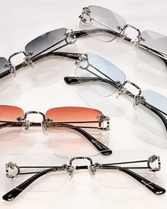 18K WHITE GOLD LION X RIMLESS FRAME