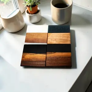 Mix Wood with Mix Epoxy Coaster