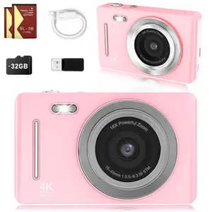 Digital Camera HD Student Starter Kit, 16x Zoom Anti-Shake 2.8-Inch Screen Portable Travel Camera with 32GB Card Dual Batteries