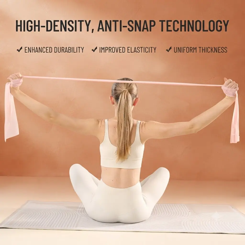 Premium Resistance Bands Set (3 Colors/3 Levels) - For Yoga, Stretching, Pilates & Full Body Toning, High-Elasticity Training Gear