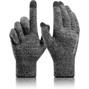 TRENDOUX Winter Gloves for Men Women, Cold Weather Warm Touchscreen Glove Unisex, Non-Slip, Elastic Cuff, Knit Stretchy TRENDOUX