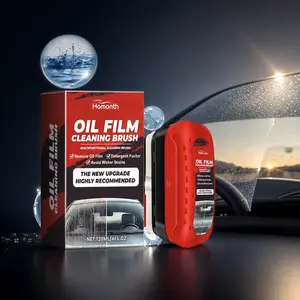 Driving Visibility Boost Car Glass Cleaner, Oil Film Remover Anti-Fog Brush, Portable Car Windshield Side Window Cleaning Accessory
