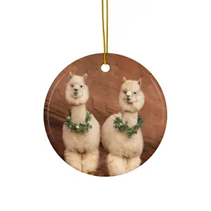 Alpaca Llama Ceramic Christmas Tree Ornament | Macaroni and Cheese | Red Rocks Utah | Farm & Ranch Decor