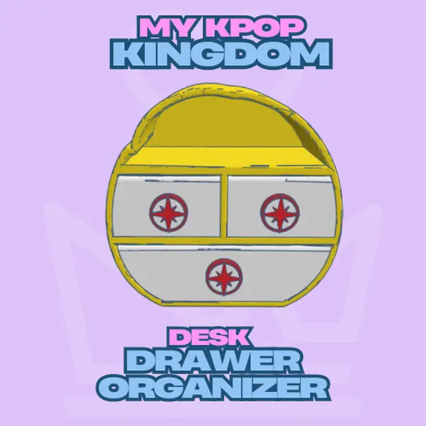 Kpop Themed Desk Drawer Organizer - 3 Compartments, Stationery Storage Organizer, Drawer Shelf for Efficient Office Desk Organization - Yellow