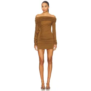 The Andamane Zoe Mini Dress in Cigar