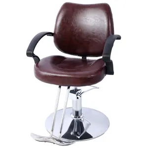 Hair Salon Chair Styling, Salon Barber Chair, 360° Swivel Barber Chair Salon Chair for Hair Stylist, Adjustable Height, Heavy Duty Hydraulic Pump Barber Chair Beauty Shampoo Barbering Chair for Hair Stylist Women Man, with Barber Cape (Brown)