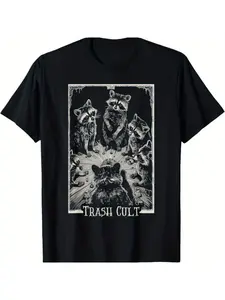 Raccoon Tarot Card Gothic Witchcraft The Trash Cult T-Shirt