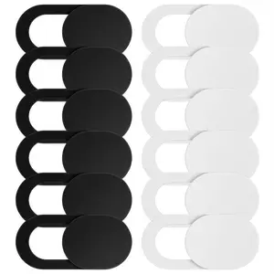Webcam Cover Slide 12 Pack Ultra Slim Privacy Protection for Laptop MacBook Pro iMac Smartphone Strong Adhesive 6 White 6 Black