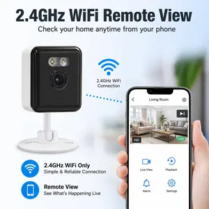 Indoor 3MP 2K WiFi Security Camera, AI Human Detection, Motion Alerts, Two-Way Audio, Color Night Vision, Family Sharing, microSD & Cloud Storage, 2.4GHz WiF