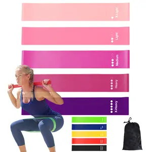 Resistance Loop Exercise Bands Set of 5 with Carry Bag, Elastic Workout Bands for Women and Men, TPE Stretch Bands for Booty Legs Arms Training, Home Gym Fitness Bands for Yoga Pilates Strength Training Physical Therapy