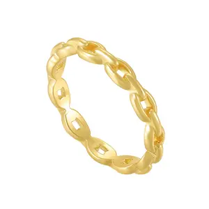 EVRY JEWELS Gold or Silver Plated Women's Waterproof Chainz Ring