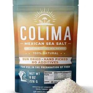 Colima Sea Salt Unrefined 100% All Natural Sea Salt, Gourmet Grade, Non GMO's. | Hand Harvested | Imported From Lagoon Cuyutlán “Tepalcates” Colima, Mexico.