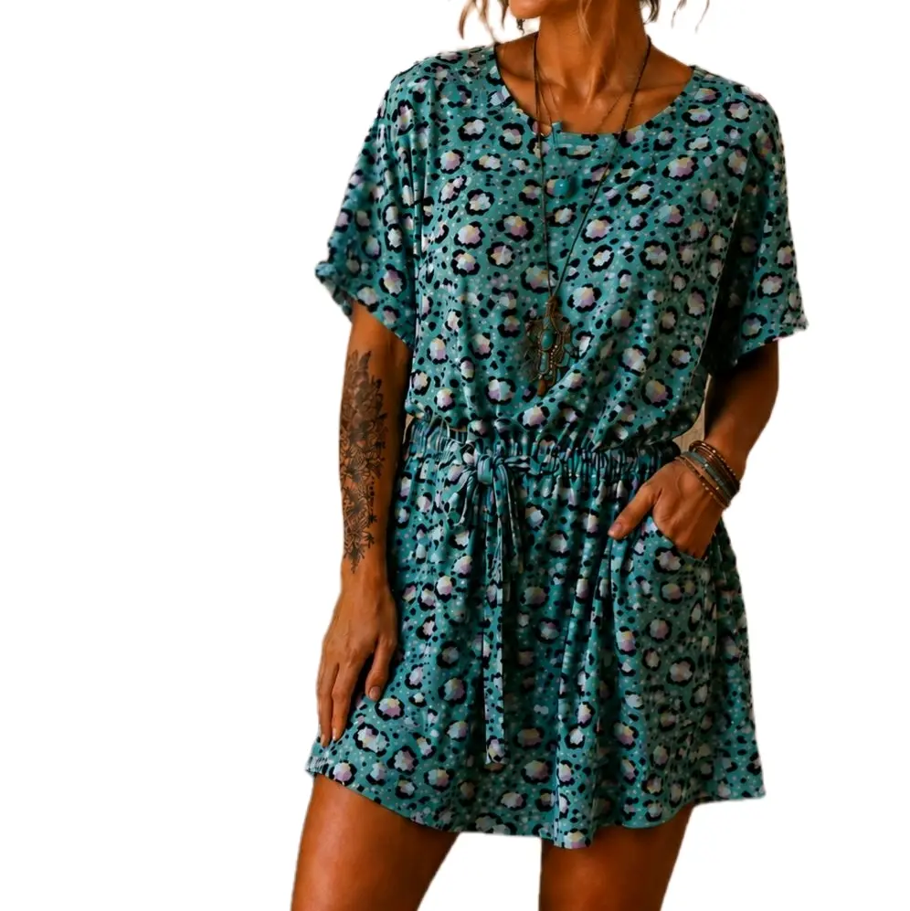 Cheetah Romper- 2x but fits like a Large
