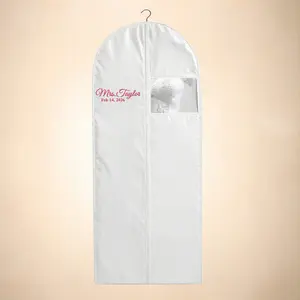 Personalized Garment bag for Wedding Dress - 72 Inch White