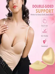 Dareshow Push Up Sticky Inserts Double-Sided Adhesive Ultra Boost Padding Inserts for Swimsuit Sports Strapless Bra