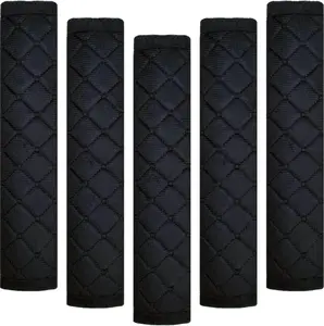 Seat Belt Cover Pad, 5 count, Seatbelt Covers for  Accessories, Soft Material,  Seat Strap Pads, Black 10.63 inches, Universal Fit for  , Comfort for   (5-Black)