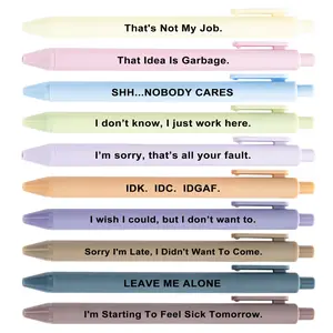 10pcs Funny Cuss Word Pen Set for Coworkers - 8 Premium Retractable Ballpoint Pens with Swear Words & Black Ink, Days of The Week Office Novelty Gifts, Great for Thanksgiving & Christmas Presents, Office Stationery Supplies