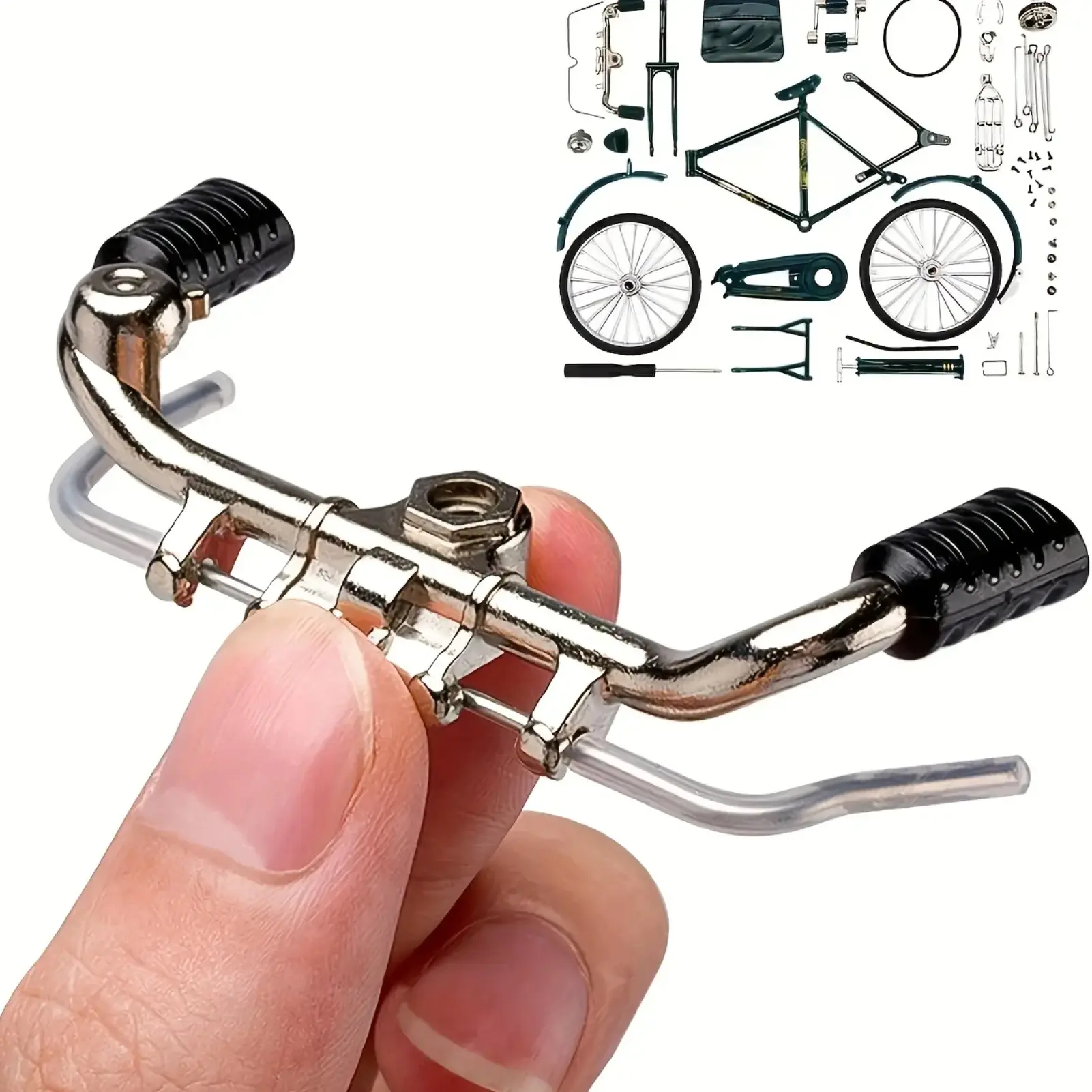 Metal Assembled Alloy Miniature Bicycle Model Craft Kit with Instructions - Retro Desktop Decoration for Home - Cool Gift for Father