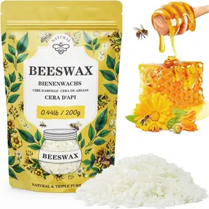 Beeswax pellets 200G/5LB/10LB/20LB,  Pure and  White Beeswax for Candle Making, DIY  Care, Lip Balm, Polishing, Lotion, Soap, Candle Making Supplies