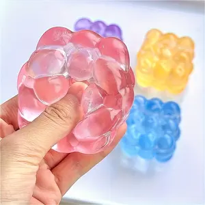 Grape Sensory Toy • Soft Colors: Pink, Purple, Blue, Yellow • TPR Material • Small Muscle Skill Squeeze Ball • Suitable for Children • Birthday, Christmas, Easter, Halloween Party Gift
