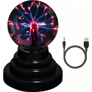 3 Inch Touch Sensitive Plasma Ball Lamp USB Powered Magic Globe Light，Touch Sensitive Interactive Plasma Lamp Nebula Sphere Globe,Gift for Parties,Decorations， Birthday and Holiday