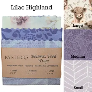 Natural Beeswax Food Storage Wraps Keeps Food Fresh Reusable Eco Friendly Non Toxic Handcrafted from 100% Cotton Fabric, Beeswax, Tree Resin, Organic Jojoba Oil