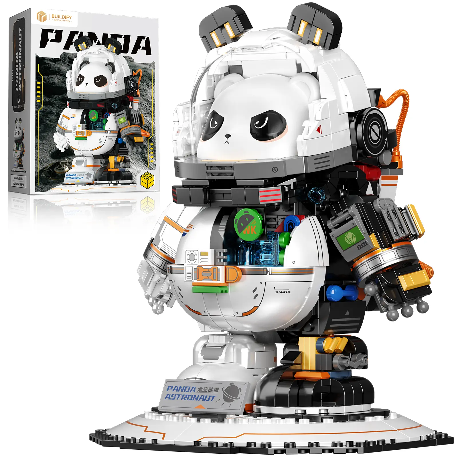 TENHORSES Space Panda Astronaut Building Sets Cool & Cute Animals Panda Bear Display Model, Space Toys Sets for Adults Boys Girls Aged 14+, Ideal Gifts Idea(829 Pieces)