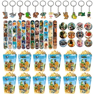 Brainrot Tralalero Tralala Funny Animal Series Birthday Party Gift Decoration Set, Includes 12 Wristbands, 12 Keychains, 12 Badges, 12 Popcorn Boxes, Perfect for Parties