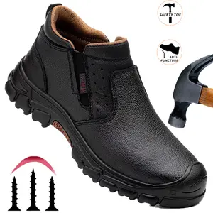 Steel Toe Safety Shoes with Anti-smashing and Anti-penetration Functions Lightweight Breathable and Wear-resistant Work Shoes for Men Four-season Protective Footwear Specially for Construction Sites Factories and Mines