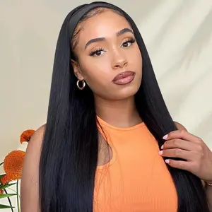 OQHAIR Headband Wig Human Hair Silk Straight Glueless Wig Brazilian Hair Wear And Go Wigs For Women 220% Density Springtok