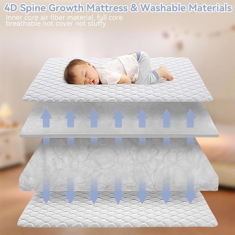 Premium 3 in 1 Baby Bassinet Bedside Sleeper for Newborn 0–6 Months, Height Adjustable Portable Crib with Wheels, Breathable Mesh, Mosquito Net, Mattress & Storage Basket foldable cot new gifts folding bed sidesleeper design