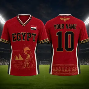 Egypt Inspired Custom Soccer Jersey Personalized Name Number Fan Shirt for Men Women Size S-5XL