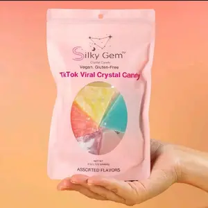 Silky Gem TikTok Viral Silky Gem Crystal Candy 6oz Chewy Fruit Candy Vegan Gluten-Free Assorted Flavors
