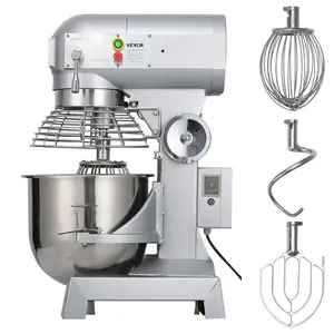 【Summervibes】VEVOR Commercial Food Mixer 15Qt 600W 3 Speeds Adjustable 110/178/390 RPM Heavy Duty 110V with Stainless Steel Bowl Dough Hooks Whisk Beater Premium for Schools Bakeries Restaurants Pizzerias