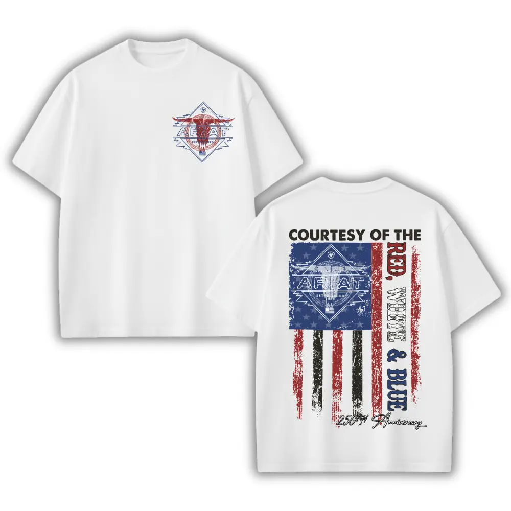 America 250 Years Anniversary Shirt Red White Blue Patriotic USA Flag Shirt Unisex Graphic Shirt