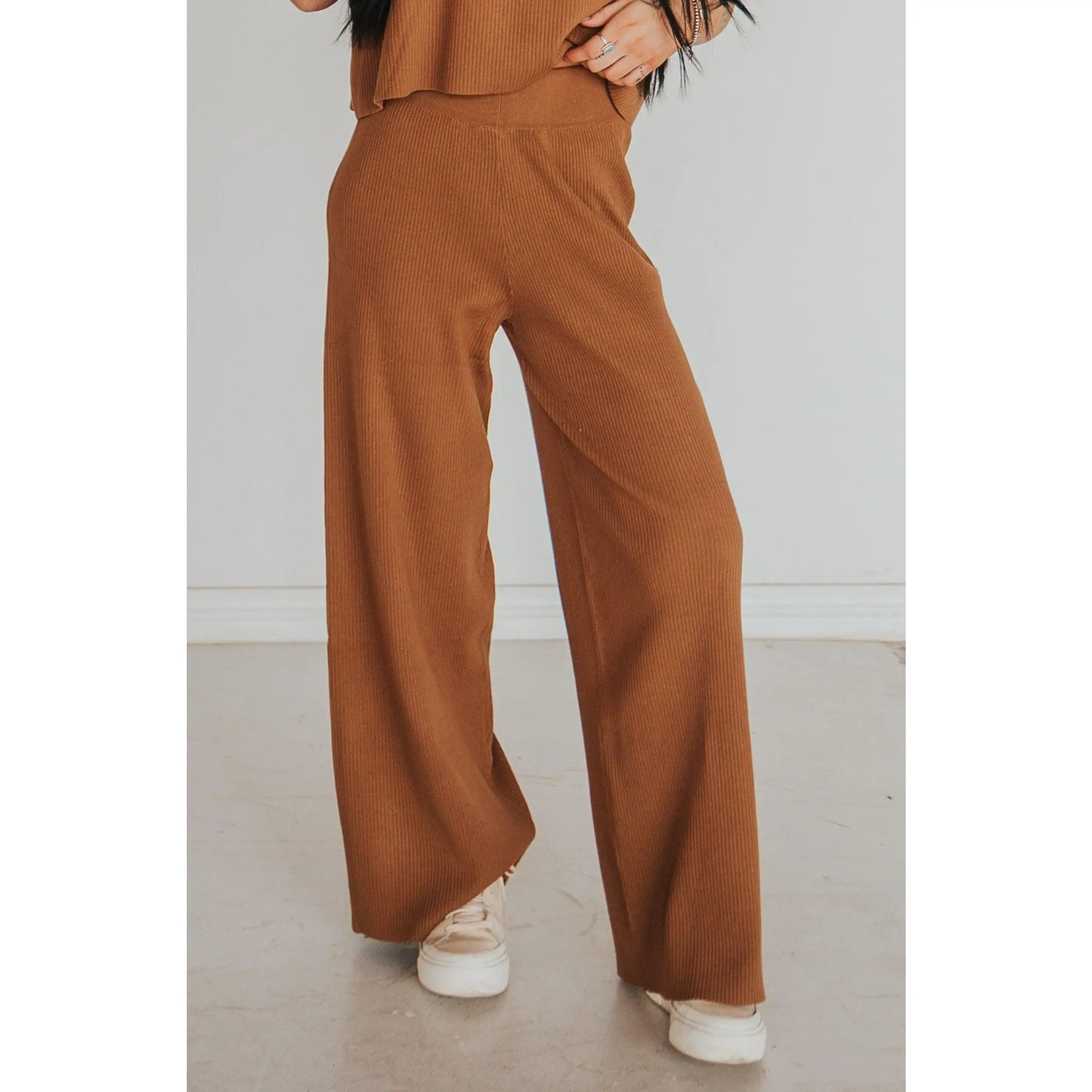The Terra Ribbed Pant in Camel