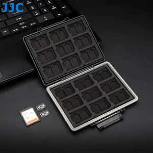 JJC 54 Slots Divided Compartments Memory Card Hard Case for 36 Micro SD and 18 SD Cards, 1 Count Water-resistant Shockproof and Dustproof MSD TF SD Card Holder Box for Micro SD/SDHC/SDXC TF Card and SD/SDHC/SDXC