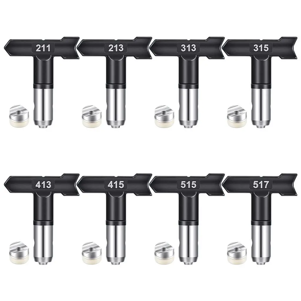 Airless Paint Sprayer Nozzle Tips, 8 Counts Rotatable Design High Pressure Airless Sprayer Nozzle Tip, Power Tool Accessories for Wall, Car, Factory Painting Sprayer Attachment