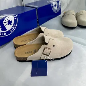 Unisex Clogs Soft Footbed Comfortable Sede Clog With Cushioned Support Stylish BMS, Sand color (suede)