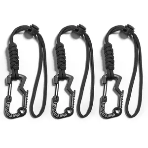 New outdoor tactical hook backpack carabiner hanging camping emergency paracord hook keychain anti-loss rope