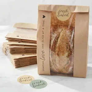 Beautiful Bread Bags for Homemade Bread - Clear Window Bags Keep Your Sourdough Loaves  for Days & are  for Gifting Homemade Bread - Perfectly Sized Bakery Paper Packaging for Baked Goods