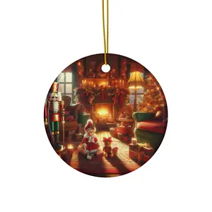 Christmas Nutcracker Ceramic Ornament, Holiday Home Decor, Tree Decoration, Festive Gift, Christmas Ornament Set