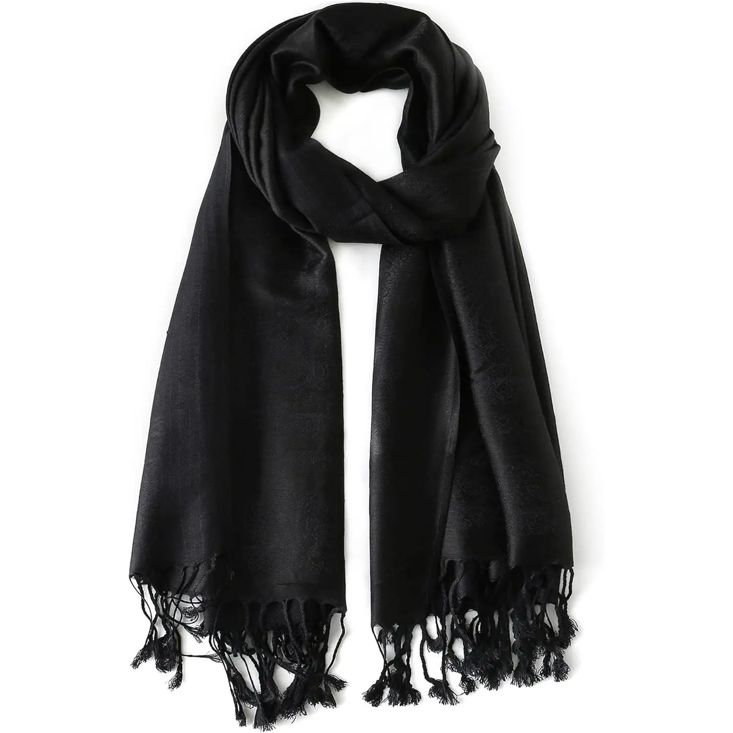 Two Tone Silky Paisley Pashmina Shawl Scarf,Soft Women's  Jacquard Pashminas Wrap Scarves