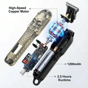 Professional Cordless Hair Clipper for Men, Zero-Gap T-Blade Trimmer Equipped with Detail & Fading Guide Combs, USB Fast Rechargeable All-in-One Grooming Kit for Hair, Beard, Mustache & Body Hair, Precision Home Barber Cutting Tool