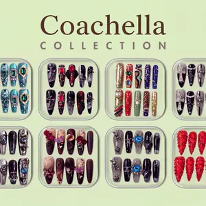 Her Apex Nails Coachella Collection - Handmade Press-On Nails | Reusable, Salon-Quality, Long-Lasting, Glossy Design