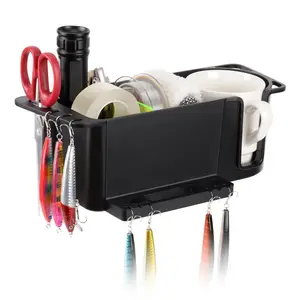 Boat Caddy Organizer Tackle Storage, Boat Cup Holder, Multifunctional Boat Storage Organizer Universal Fit for Boat, Kayak, Pontoon, Bass Boat, Jon Boat - Fishing Tool Holder, Boat Fishing Accessories (1Pack)